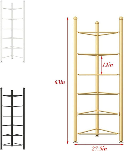 Balance Ball Half Rack 3/5/6/7 Tiers, Iron Half Exercise Balls Holder for Half Ball & Yoga Ball, Home Gym Studios Standing Half Ball Balance Trainer Shelf(White,6 Layer - 63in)