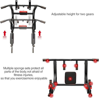 Multifunctional Wall-Mounted Pull-Up Bar – Indoor Horizontal Bar for Home Gym, Chin-Up, Punching Bag, and Exercise Equipment – (require drill holes for installation)