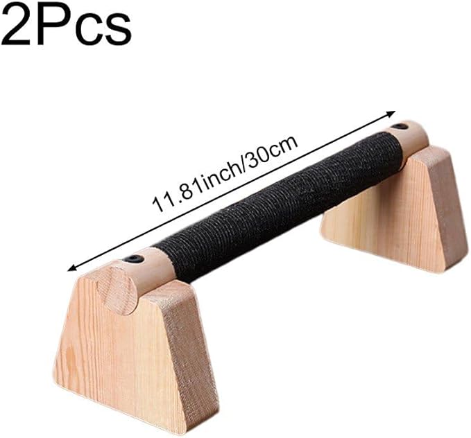 1pair Pull Up Stand Handles Wooden Push Up Bar Beech Wood Calisthenics Exercise Equipment for Home Wood Parallettes Bar for Floor Use