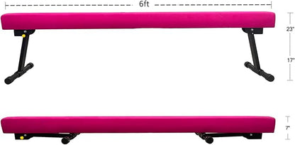 6ft Ultrasimple Adjustable&Foldable Balance Beam,High-Low Floor Beam Suede Gymnastics Equipment,No Tool Require, Gymnastics Beam for Training&Professional HomeTraining