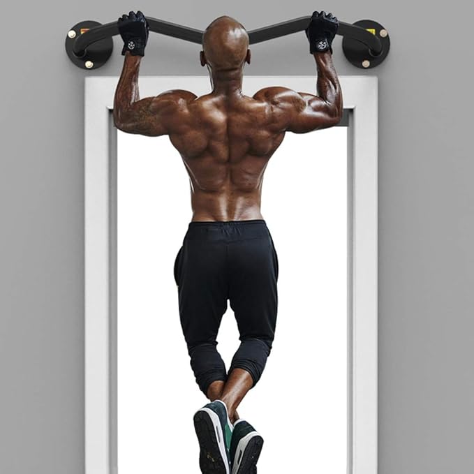 Wall Mounted Pull Up Bars Perfect Fitness Multi-Gym Doorway Pull Up Bar Home Gym Exercise Workout Equipment Strength Training Equipment Fitness Equipment Single Bars for Walls (Color : Black)
