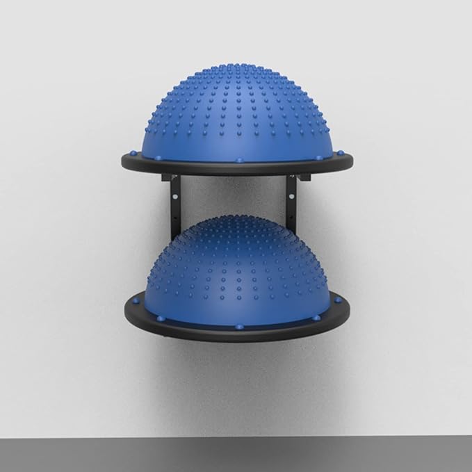 Ball Storage Holder Wall Mount Half Ball Balance Trainer Storage Rack, Sturdy Iron Exercise Ball Holder for Home Gym, Garage Wall & Fitness Workout