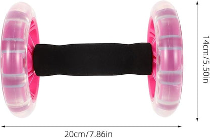 Kisangel 2pcs Double Ab Roller Wheels, Exercise Roller Weight Loss Equipment, Portable Workout Fitness for Abdominal Home Office