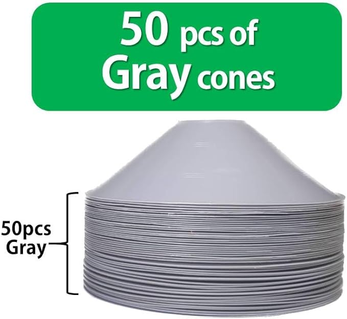 Thicker Disc Cones (Set of 50) Agility Soccer Cones with Carry Bag for Training,Football, Kids, Sports, Field Cone Markers