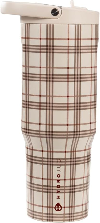 HydroJug Sport - Stainless Steel Tumbler with Straw, Vacuum Insulated, 32oz Leakproof Water Bottle, Ergonomic Design, Reusable, Dishwasher Safe, Rubber Base, Durable for Gym or Outdoors, Blair