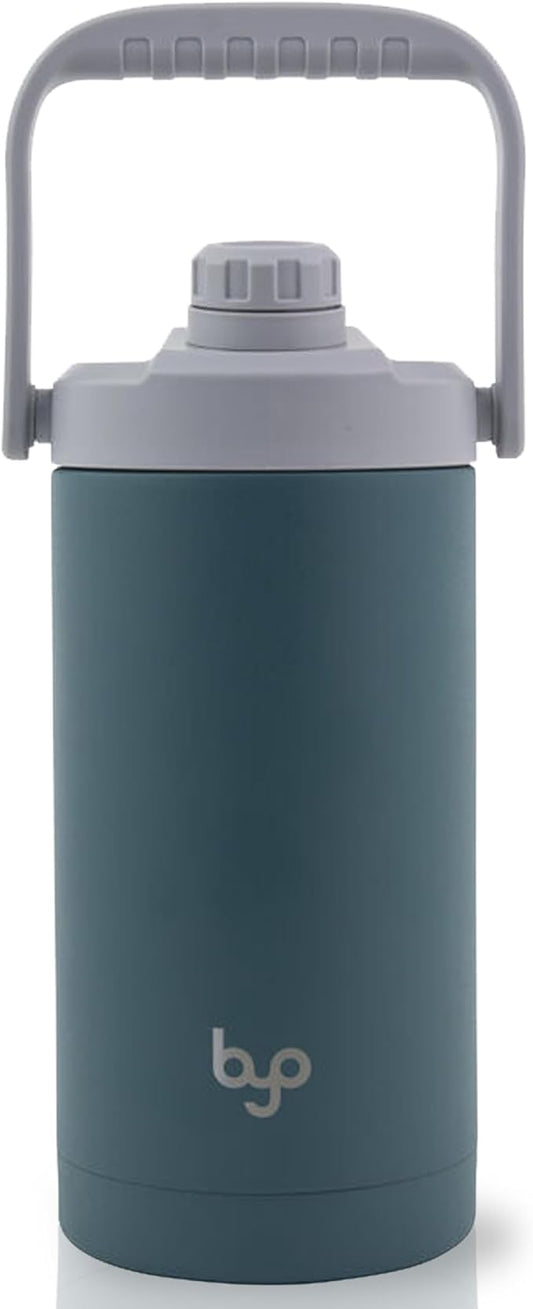 Built Byo 64 Oz Stainless Steel Insulated Bottle with Chug Lid (Teal) - BPA-Free, Leakproof, Double Wall, Sweat-Proof Handle - Reusable Water Bottle for Fitness, Wellness, Daily Hydration
