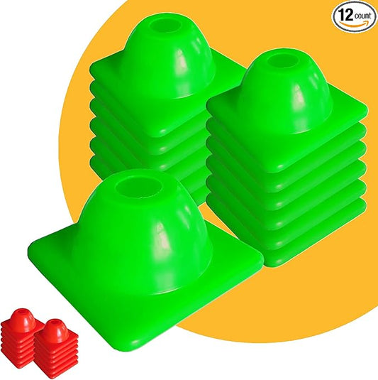 Heavy Duty Agility Training Cones (2 in, 6 in, 9 in, 12 in, 18 in, 28 in) for Sports and Kids Coaching, Multipurpose Field Marker Cones, Soccer, Basketball Drills, Bike, Motorcycle Training