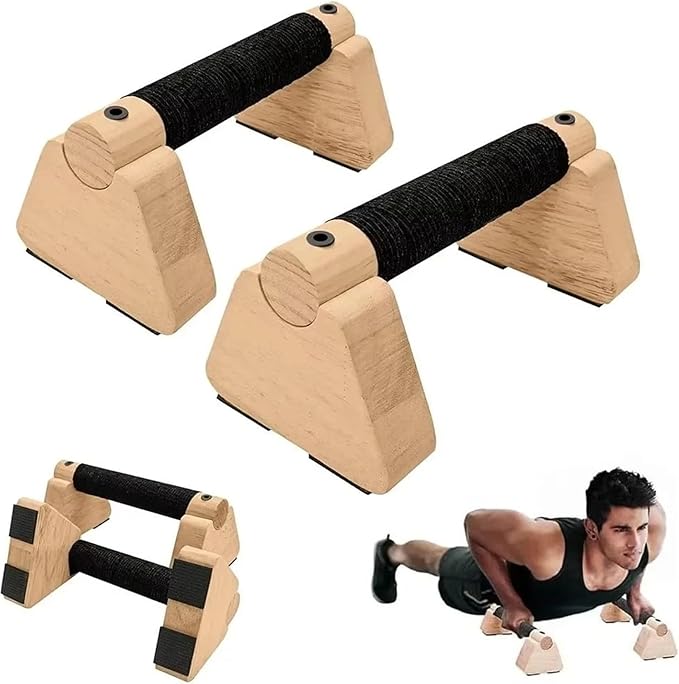 Calisthenics Bars Push Up Bar 1 Pair Wooden Solid Wood Bracket Durable Push-up Stand Non-slip Parallettes Bars Bodybuilding Fitness