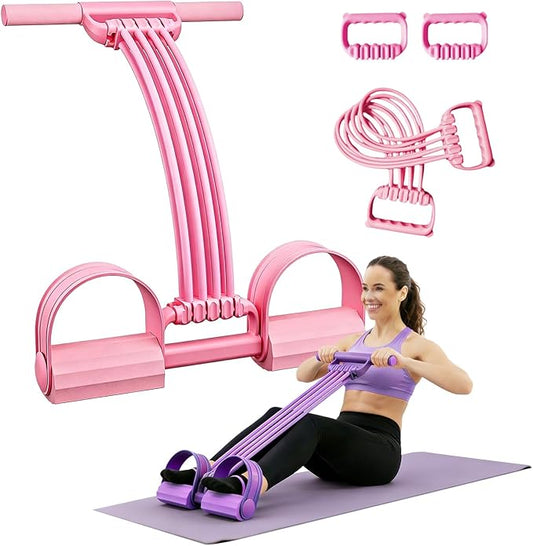 3 in 1 Pedal Resistance Bands with Handles, 2026 New 8 Tube Foot Pedal Resistance Band, Multifunction Pedal Resistance Device for Home Workout, Tension Rope for Exercise Women Men