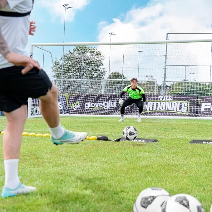 FORZA Goalkeeper Training Deflection Ramp | Durable Rubber Ball Deflector for Soccer- Ideal for GK Reactions, Reflex Training, and Shot Stopping Practice - Two Styles for Varied Training