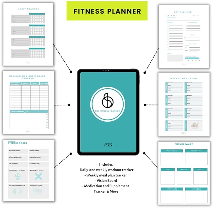 Resistance Bands w/Carrying Bag, Workout Book & Fitness Planner for Working Out-Heavy Duty Strength Training Bands Set w/ 5 Resistance Levels-Stretch Bands for Physical Therapy