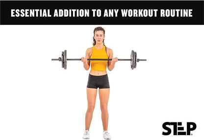 The Step Fitness Adjustable Dumbbell Set or Barbell Weight Set, 35-60 lbs, with Collars, and Weights