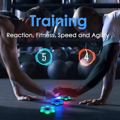 Agile Reaction Training Lamp Set, LED Flash Reflex Training Equipment, Portable Smart Agile Fitness Light with 6 Light Colors, Automatic Brightness Adjustment, 270 Degrees Viewing Angle,4Lights