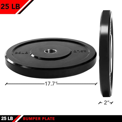 JFIT Olympic 2 Inch Grip Plates and Bumper Plates for Barbell - Single Weights or Sets of 2 (Muliple Weights)