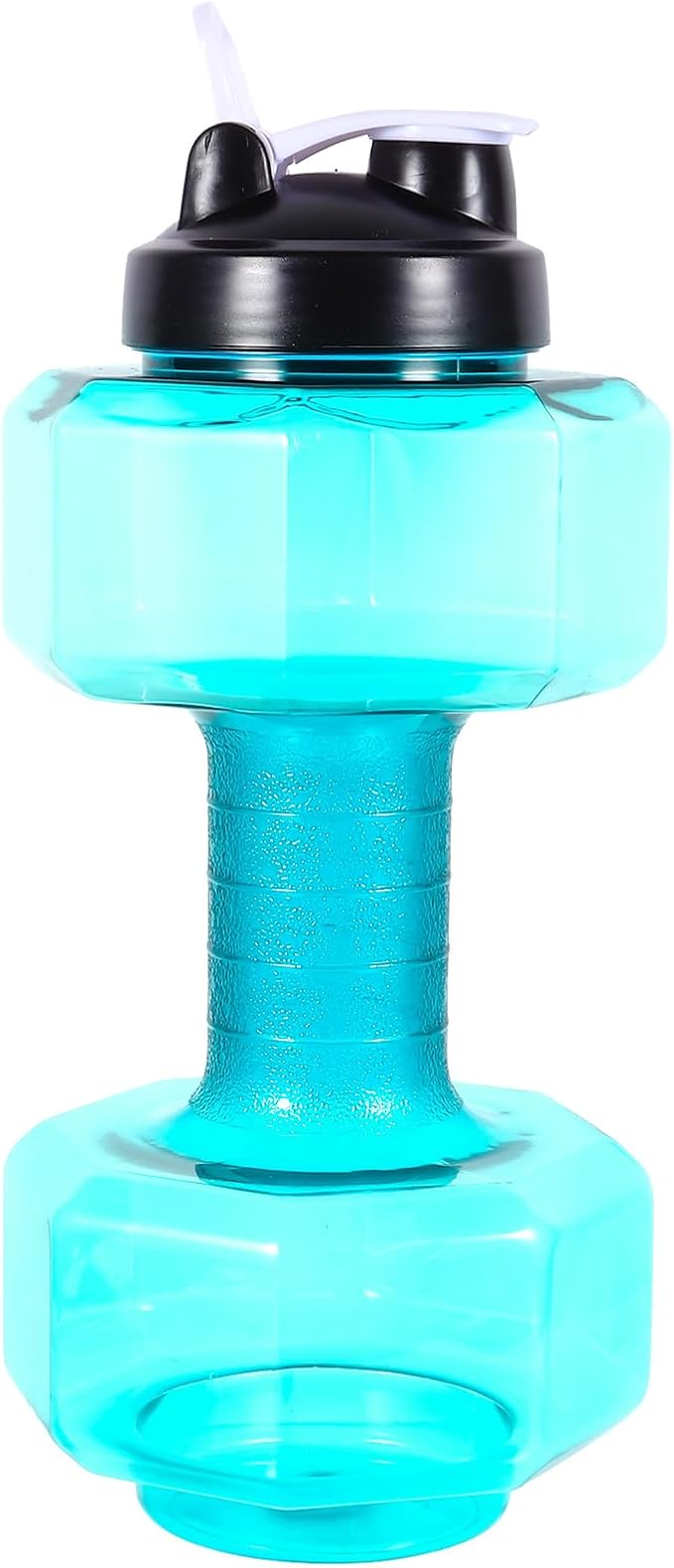 TOYANDONA Dumbbell Shape Water Bottle 2600ml Large Capacity Plastic Fitness Bottle Portable Sports Drinking Kettle for Gym and Outdoor Workout