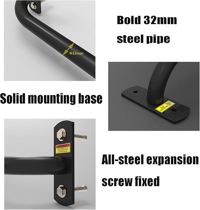 Wall-Mounted Fitness Horizontal Bar, Pull-up Bar for Strength Training, Suitable for Home Indoor and Outdoor Perforation Installation, Load 300kg (Stainless Steel 100cm)