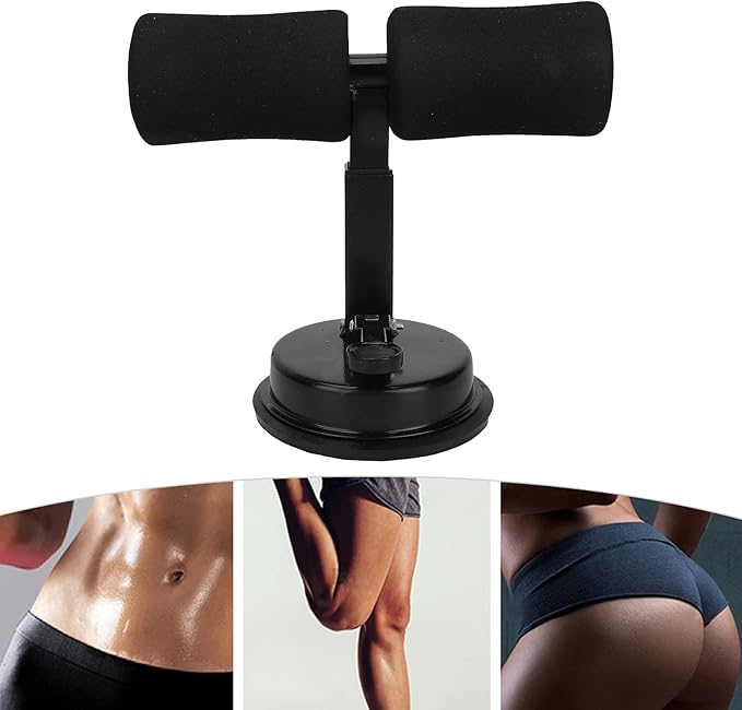 Sit Up Bar for Floor, Abdominal Muscle Exercise, Portable Sit Up Tool Exercise Equipment Assistant Device with Self Priming Suction Cup,Body Shaping (Black)