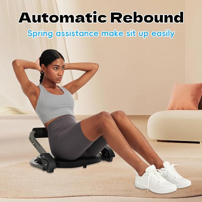 Ab Machine for Home Gym, Abs Workout Equipment for Sit Up Exercise, Ab Trainer Machine with Resistance Bands, Abdominal Exercise Equipment for All Ages