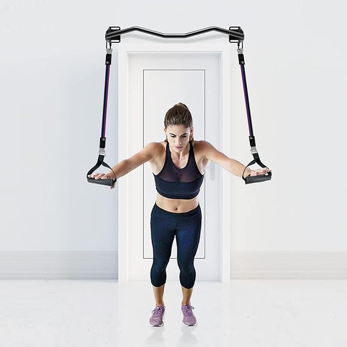 Kipika Heavy Duty Wall Mounted Doorway Pull Up Bar, Multifunctional Chin Up Bar, Portable Fitness Door Bar, Body Workout Home Gym System