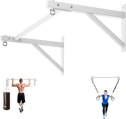 Pull Up Bar Wall Mounted, Heavy Duty 650 lbs Capacity Chin Up Bar, 48" Multi-Grip Strength Training Pull-up Bars, for Home Gym Garage/Backyard Total Body Workout, Ease Of Use Mounting
