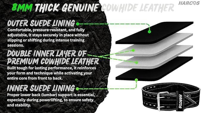 HARCOS Auto-Lock Weight Lifting Belt – 4” Premium Nylon Gym Belt for Squats, Deadlifts & Olympic Lifting – Adjustable Core Support Belt for Men & Women