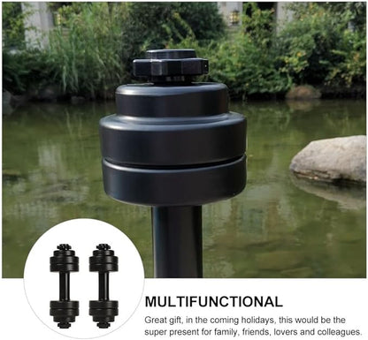 GANAZONO Dumbbell Shaped Fitness Water Bottle 2-Pack Leak Proof Sports Water Kettles Filled with Liquid for Yoga Workout 10.43X3.74X3.74In Wear-Resistant Odorless Design