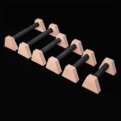 Colaxi 2 Pieces Push up Stands Pushup Handles Wood Exercise Calisthenics Bar Aerobics Anti Slip Parallettes Home Workout Equipment