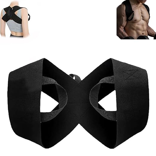 Fitness Posture Corrector Training Straps, Fitness Heavy Shoulder Straps, Back Brace Posture Corrector, Open Shoulder Assist Straps Shoulders, For Weight Training, Chest Straight (XL)