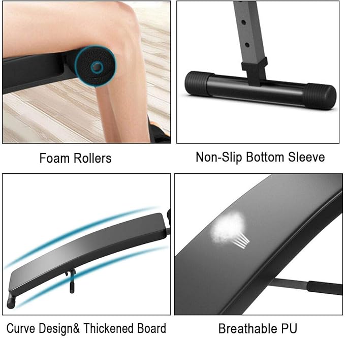 Goplus Adjustable Bench Sit up Bench Slant Board Decline Ab Bench Crunch Board