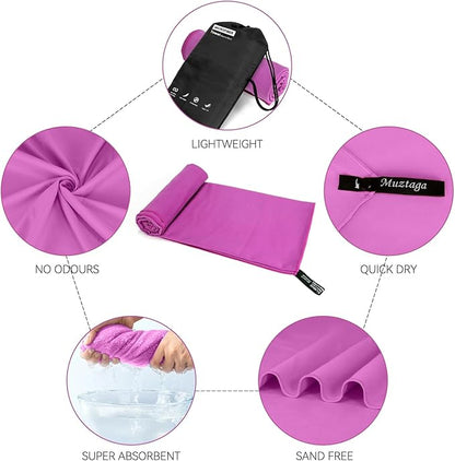 Microfiber Towel for Gym, Workout, Sweat Towel – Quick Dry, Ultra Compact, Lightweight & Super Absorbent(Purple,40x20 in)