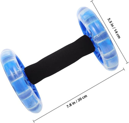 Twin-wheel Ab Roller Fitness Wheel Core Trainer for Men and Women, Blue Abdominal Exercise Device for Home Gym Strength Training and Weight Loss