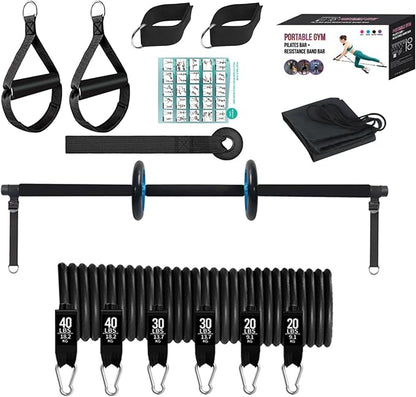 Pilates Bar Set - Pilates Exercise Kit, Pilates Resistance Bar | Portable Home Gym Pilates Bar Kit with Resistance Bands, Multifunctional Fitness Equipment for Full Body Training Home Gym