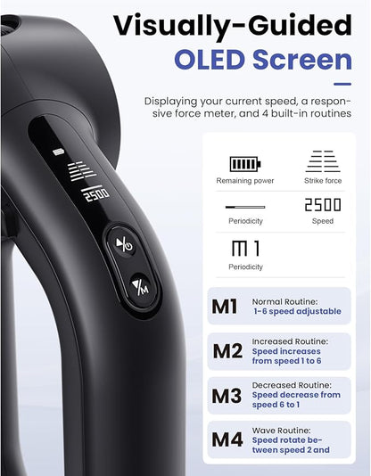 BOB AND BRAD D6 Pro Plus Massage Gun with Heat, Deep Tissue Percussion with 16mm Amplitude, Professional Muscle Massager Gun for Athletes, Quiet Electric Handheld Massager
