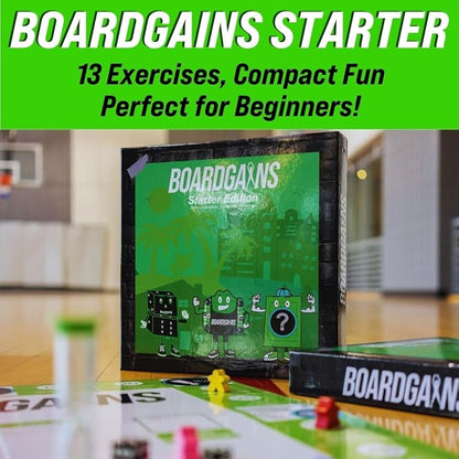 BoardGains Starter Edition – The Ultimate Fitness Board Game for Home Workouts, Group Fitness, & PE. Your Bootcamp in a Box!