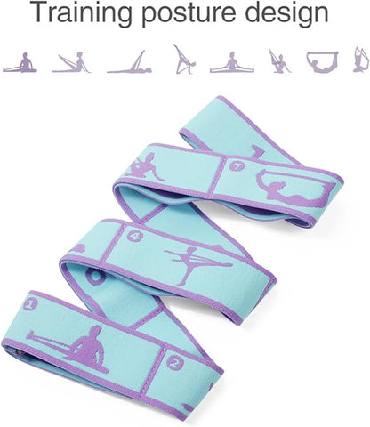 Adjustable Stretch Strap for Kids, 8-Loop Elastic Resistance Band for Children Gymnastics, Ballet Dance, Yoga, Stuff，Pilates & Flexibility Training, Home Exercise Equipment for Girls