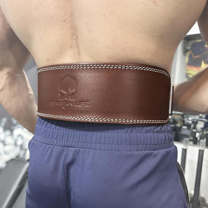 Spartan Weight Lifting Belt (5mm Thick) - Genuine Leather Lifting Belt Gym for Men & Women - Functional Workout Belt - Gym Belt for Weightlifting, Powerlifting, Squat & Deadlift - Adjustable Weightlifting Belt
