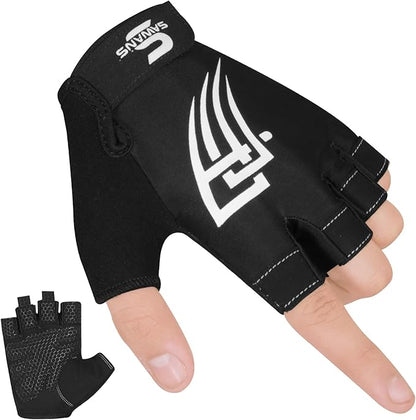 SAWANS Weight Lifting Gym Gloves for Men and Women Workout Training Breathable Lightweight Fitness Gloves Non-Slip Silicone Padded Palm Grip Protection Half Finger Exercise Pull ups
