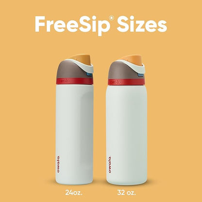 Owala FreeSip Insulated Stainless Steel Water Bottle with Straw for Sports, Travel, and School BPA-Free Sports Water Bottle, 32 oz, Boneyard (Pack of 6)