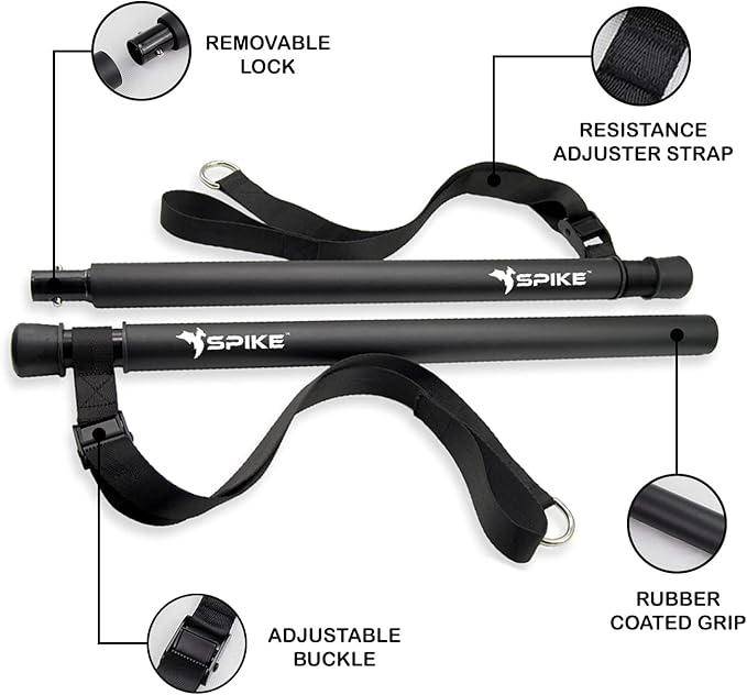 SPIKE Home Exercise Kit 8 Resistance Bands Set up to 200Kg for Chest, Abs, Legs, Shoulder, Biceps, Triceps, Gym Equipment Set for Home Gym Workout