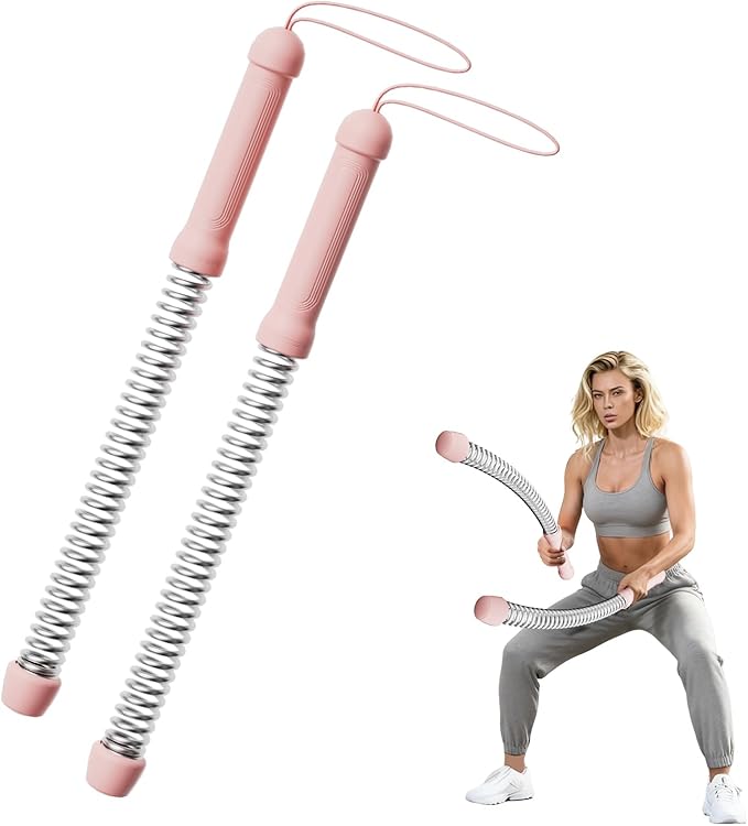Ropeless Battle Ropes for Home Gym - Heavy Duty Cordless Workout Ropes for HIIT, Strength & Cardio Training, Portable Exercise Equipment for Men & Women, Low-Impact Fitness Rope (Pink)