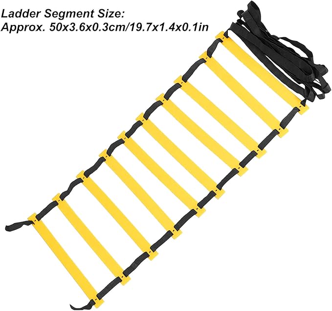 Coordination Ladder for Soccer Training | Speed & Footwork Ladder with Storage Bag | Portable Polypropylene Ladder for Exercise/Athletic Drills/Sports