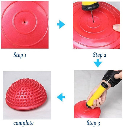Foot Massage Half Ball,ZJchao 2 Pcs Yoga Half Ball Physical Fitness Appliance Exercise Balance Ball Massage Mat Exercise Stepping Stones Balance pods Gym Yoga Pilates Ball (Yellow)