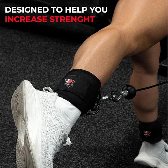 Ankle Straps for Cable Machines, Adjustable Comfort Ankle Cable Attachments for Women & Men, Glute Kickback Ankle Strap for Workout Gym Ankle Cuff Neoprene Padded Durable lifting Straps