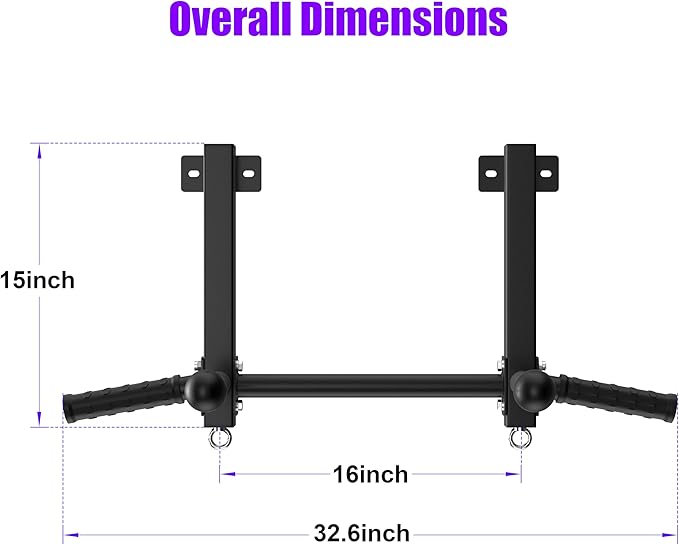Joist Mounted Pull Up Bar, 650lbs Heavy Duty Strength Training Pullup Bars, Multi-Grip Chin Up Bar for Home Gym, Garage & Basement Ceiling Beam Installation