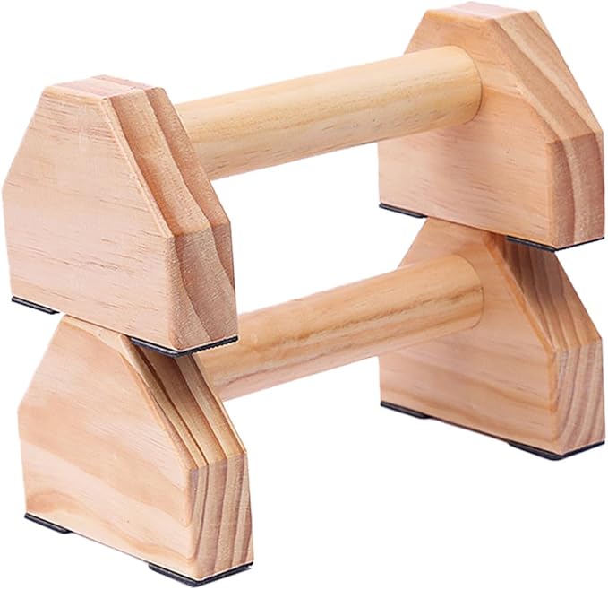 Solid Wood Push-up Bars for Fitness Workout Anti-slip Handstand Parallettes Calisthenics Equipment for Home Gym Strength Training