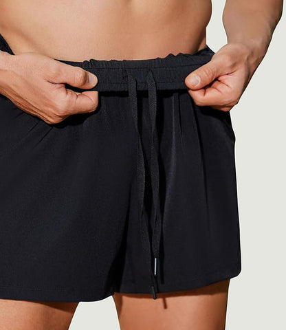 PINSPARK Men's Workout Shorts 5" Lightweight Running Shorts Quick Dry Athletic Gym Shorts with Zip Pocket Towel Loop