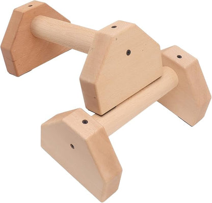 Wooden Pushup Handles, Push Up Bar Calisthenics Equipment, Anti Slip Pushup Bar Handstand Parallettes Bars, Solid Wood Parallettes Bars for Floor Use,for Men and Women Home Workout(31*18*17 cm)