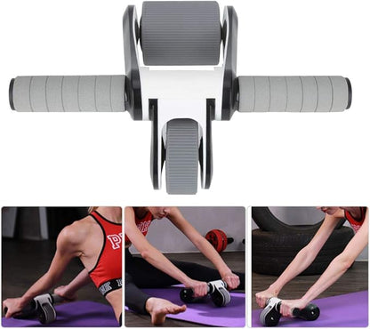 2 Wheels Ab Roller Wheel, Abdominal Muscle Exerciser for Home Gym, Dual - Wheel Core Trainer with Knee Pad, Foldable and Portable Ab Wheel for Beginners to Advanced Users