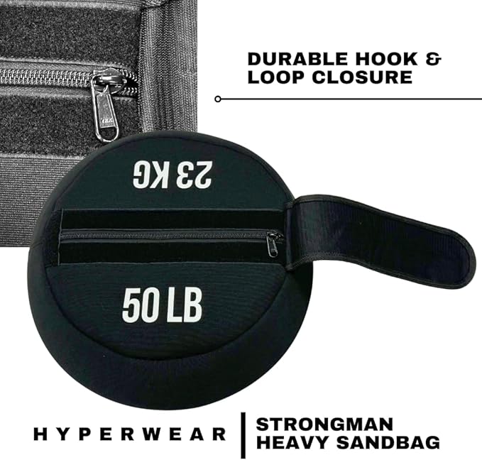 HYPERWEAR Boulder Strongman Sandbag, Heavy-Duty Neoprene Workout Bag for Strength & Full-Body Training (50–200 lbs)