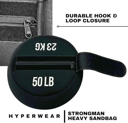 HYPERWEAR Boulder Strongman Sandbag, Heavy-Duty Neoprene Workout Bag for Strength & Full-Body Training (50–200 lbs)